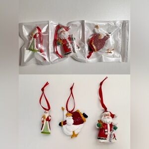 Vintage Miniature Santa Claus Christmas Ornaments Repainted